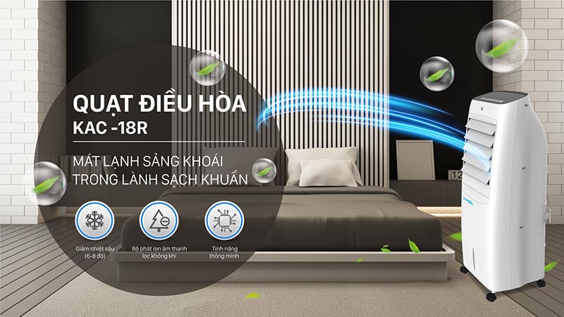 Quạt điều hòa Karofi KAC-18R mát lạnh sảng khoái