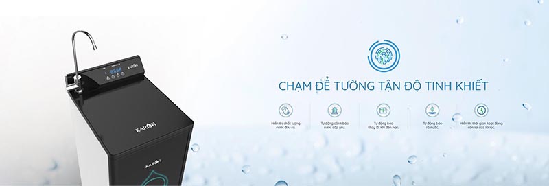 Máy lọc nước Karofi O-p1310 màn hình thuông minh tối ưu