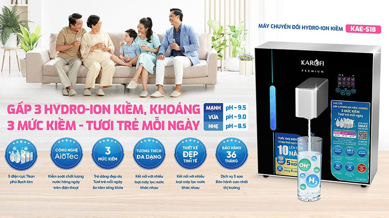 may chuyen doi hydro ion kiem karofi kae s18 1