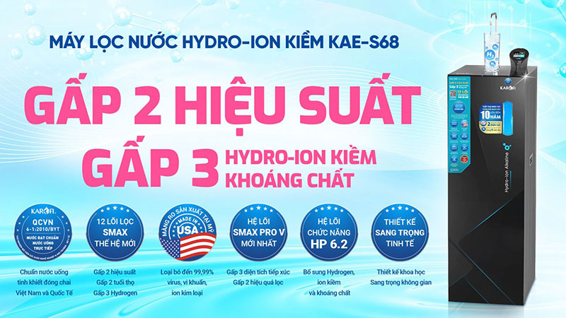 may loc nuoc hydro ion kiem karofi kae s68 1